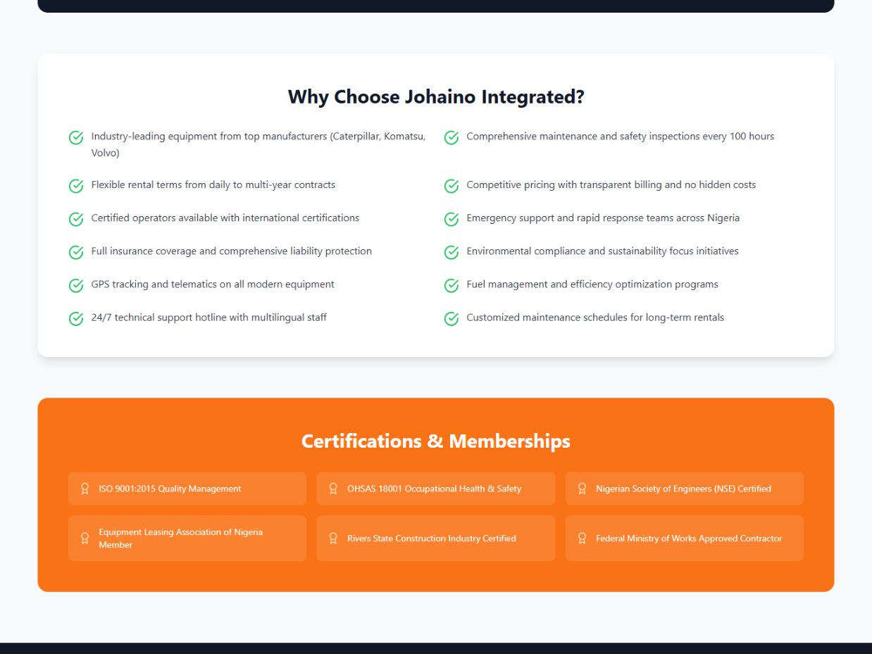 Why Choose Johiano Integrated